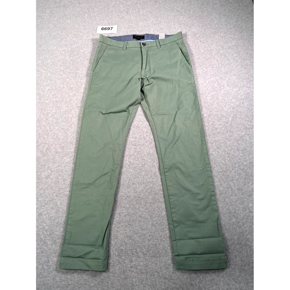 Banana Republic Chino Pants‎ Mens 32x32 Mint Green Fultone Skinny Leg Flat Front